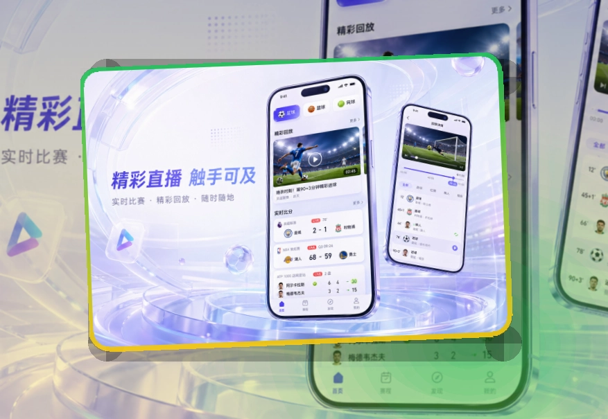 比赛日看板 · 赛事信息App · 比分变化及时掌握界面展示
